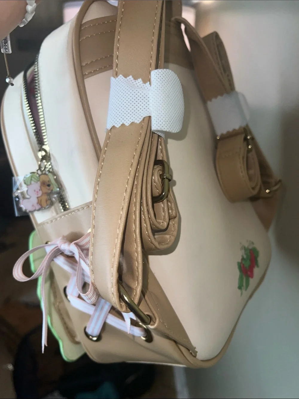 Cute Pink Character Kids Backpack with Pastel Scene